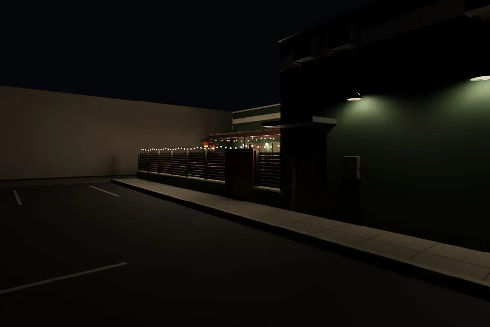 The back car park, in game